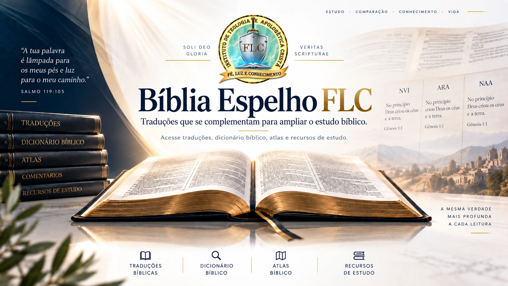 Bíblia Espelho FLC — estudo comparativo de traduções e recursos bíblicos